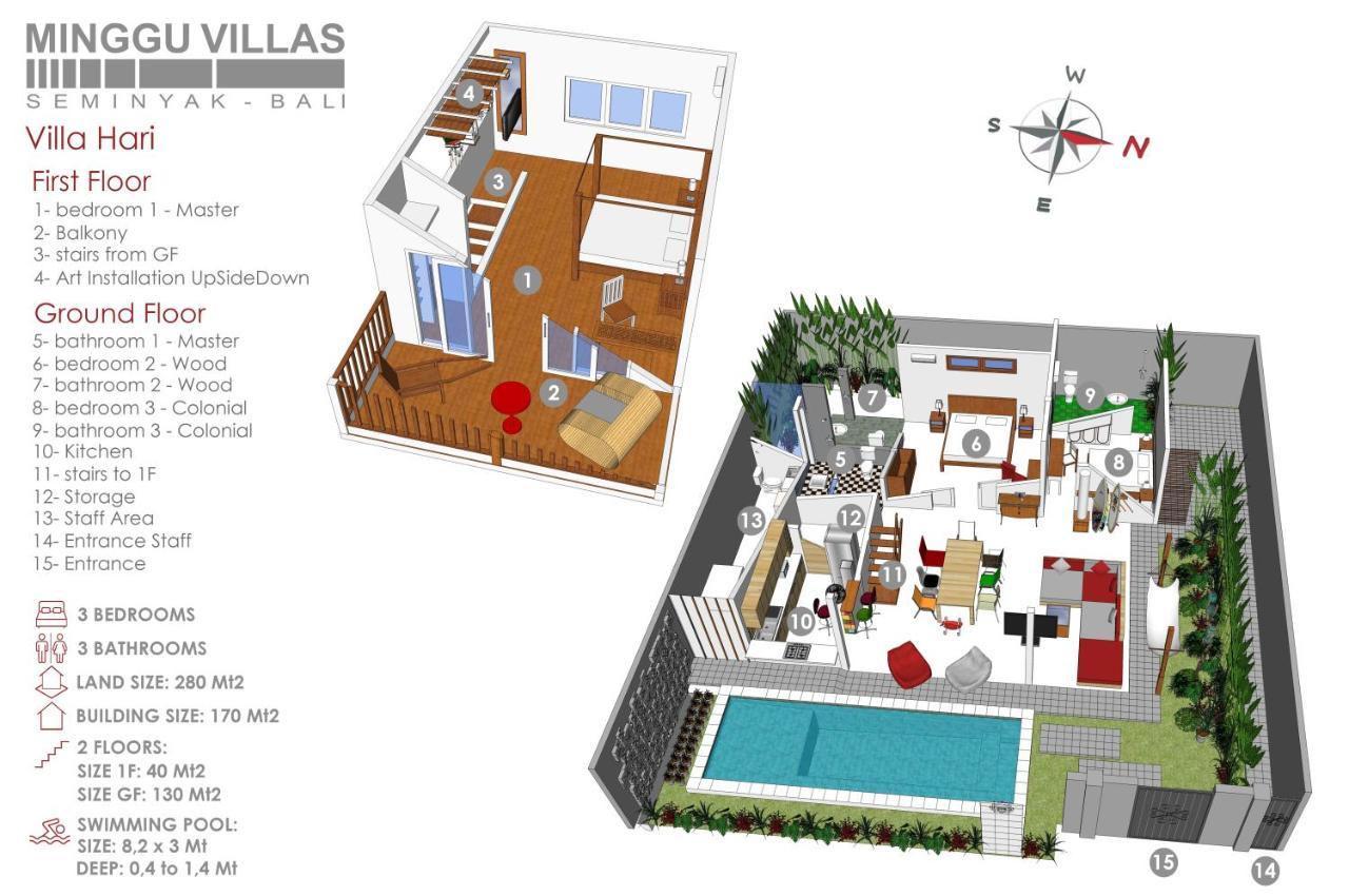 3Br Villa Hari - Minggu Villas Seminyak Ngoại thất bức ảnh